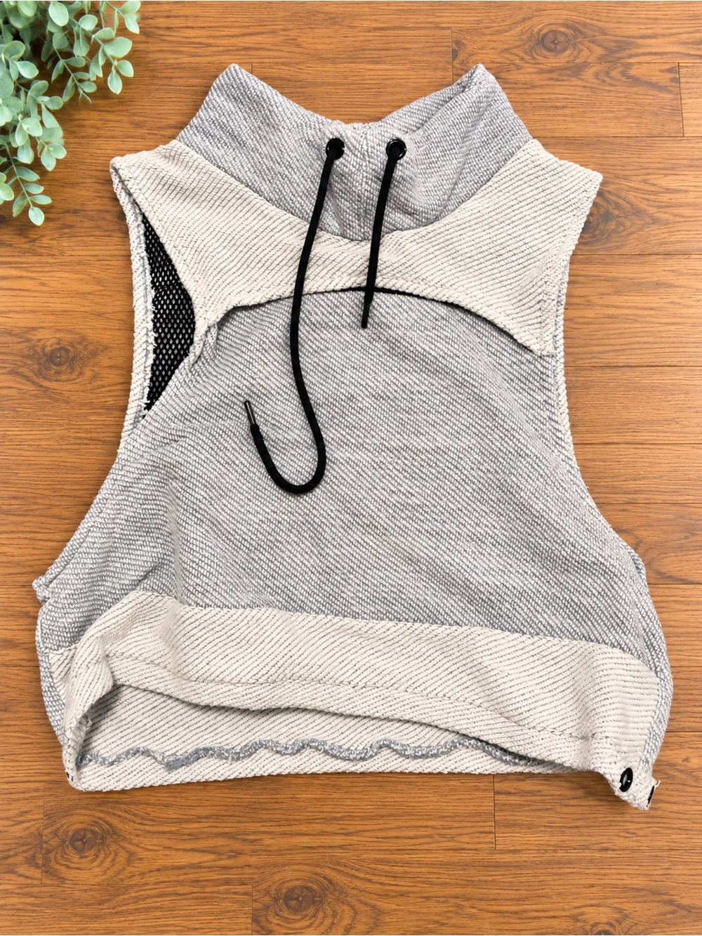 FP Movement by Free People Two-Tone Gray Cropped Funnel Neck Tank